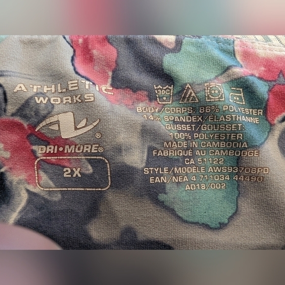 ATHLETIC works active leggings crop, pastels and blue Woman's Sz 2x. - Picture 3 of 6